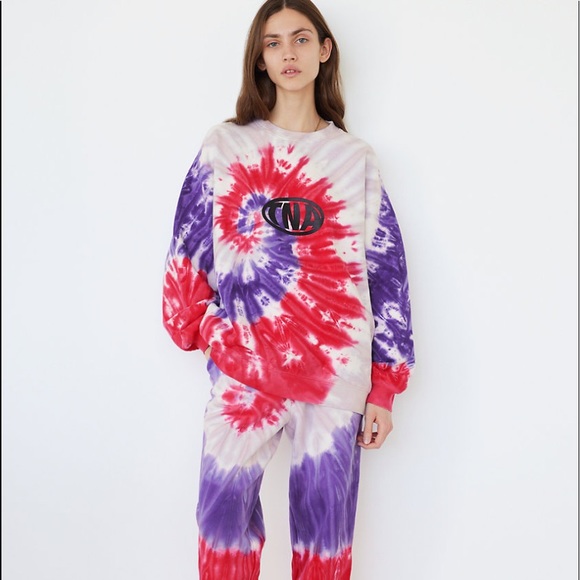 NEW TNA Cozy Fleece Mega tie-dye crew Sweater ⭐️⭐️⭐️⭐️ - Picture 9 of 13